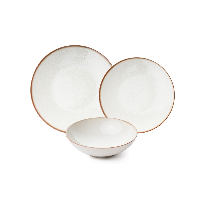 24-Piece Beige Porcelain Dinner Set