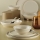 24-piece beige porcelain dinnerware set