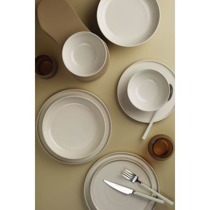 24-piece beige porcelain dinnerware set