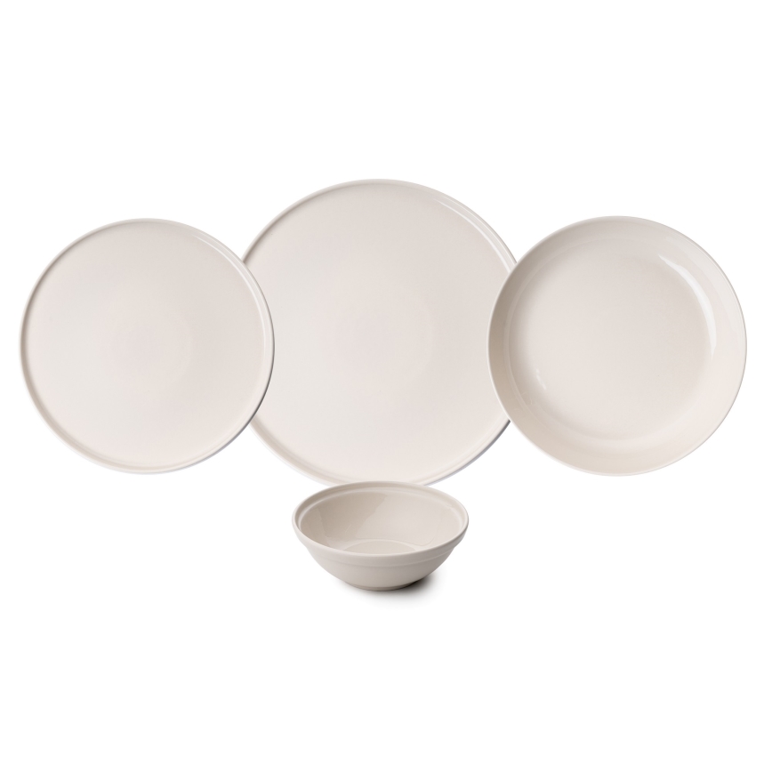 24-piece beige porcelain dinnerware set