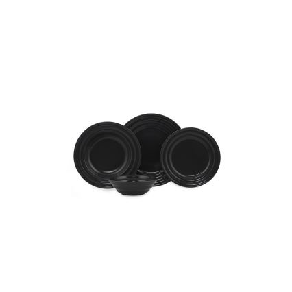 24-piece black porcelain dinner set