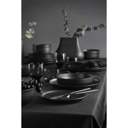 24-piece Black Porcelain Dinner Set