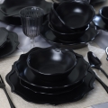 24-piece Black Stoneware Dinner Set