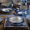 24-piece Blue Porcelain Dinner Set
