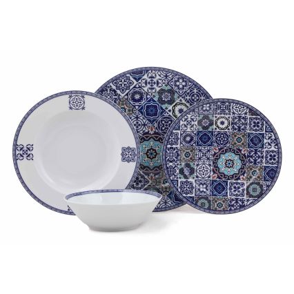 24-piece Blue Porcelain Dinner Set