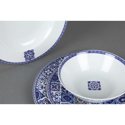24-piece Blue Porcelain Dinner Set