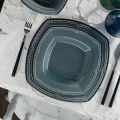 24-piece Blue Porcelain Dinner Set