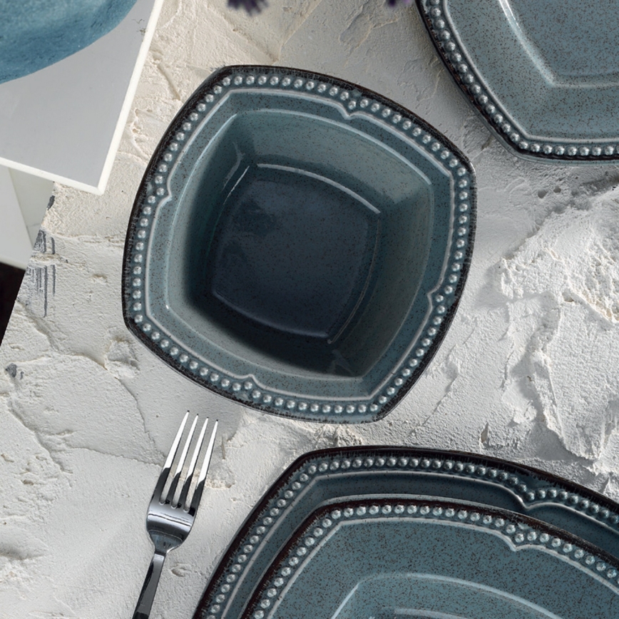 24-piece Blue Porcelain Dinner Set