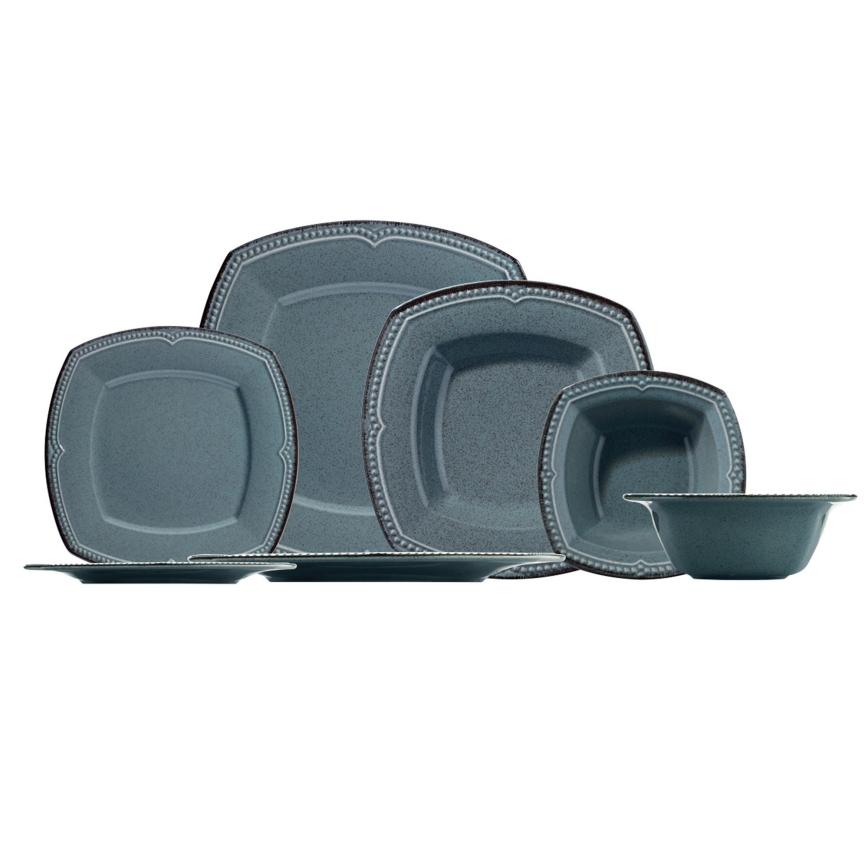 24-piece Blue Porcelain Dinner Set