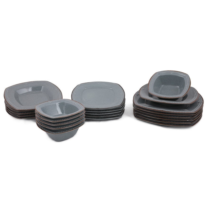 24-piece Blue Porcelain Dinner Set