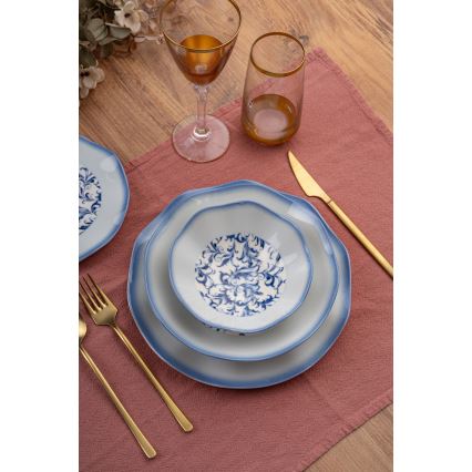 24-Piece Blue Porcelain Dinner Set