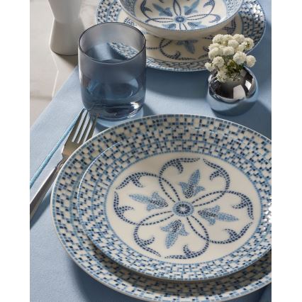 24-piece Blue Porcelain Dinner Set
