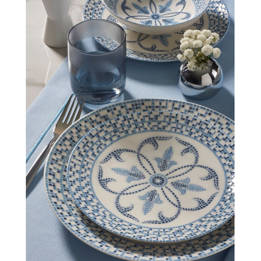 24-piece Blue Porcelain Dinner Set