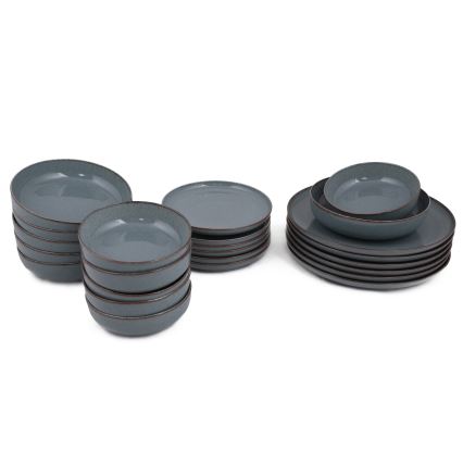 24-Piece Blue/Porcelain Dinner Set