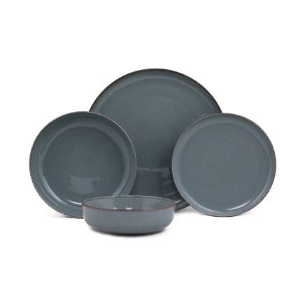 24-Piece Blue/Porcelain Dinner Set