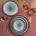 24-piece blue porcelain dinnerware set