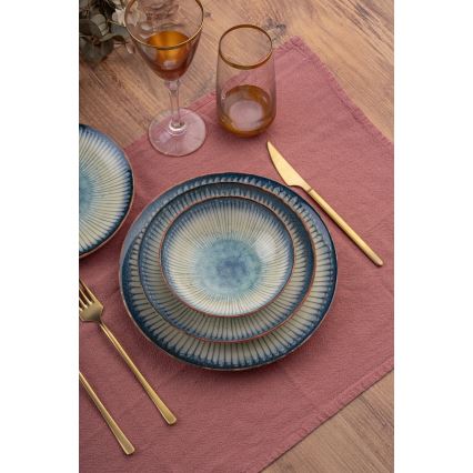 24-piece blue porcelain dinnerware set