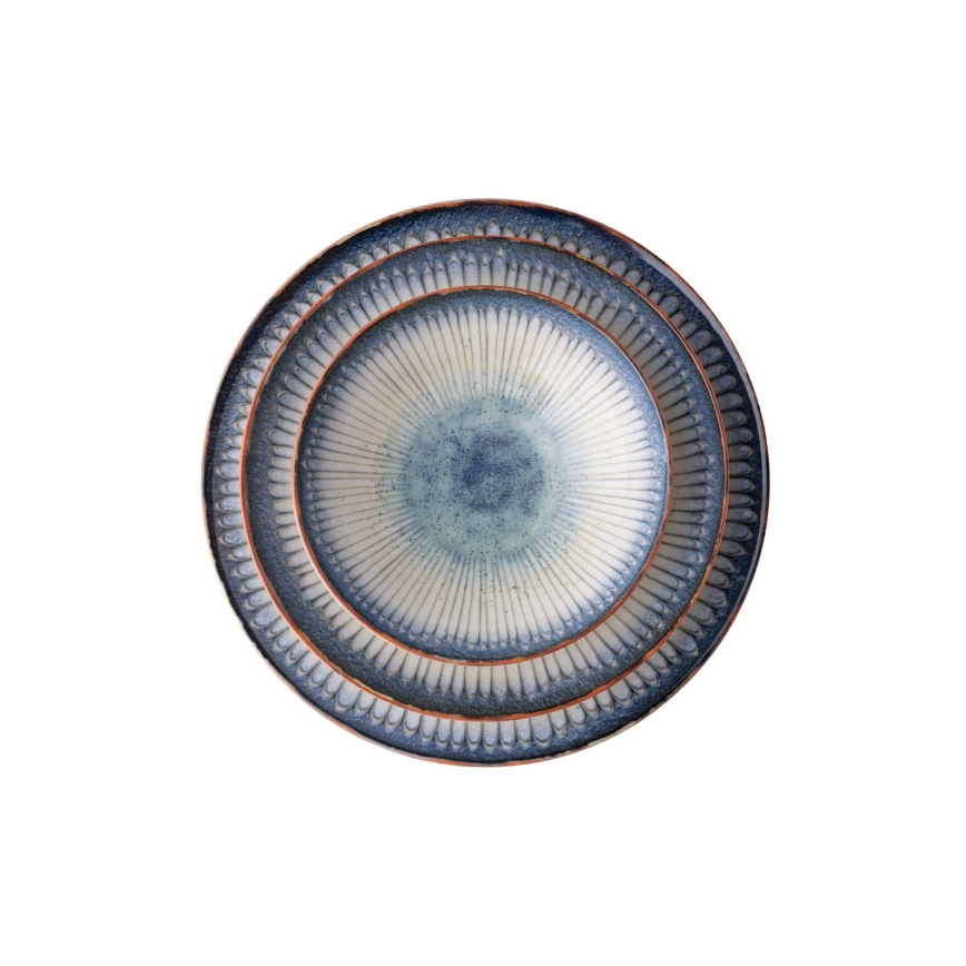 24-piece blue porcelain dinnerware set
