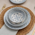 24-piece blue porcelain dinnerware set