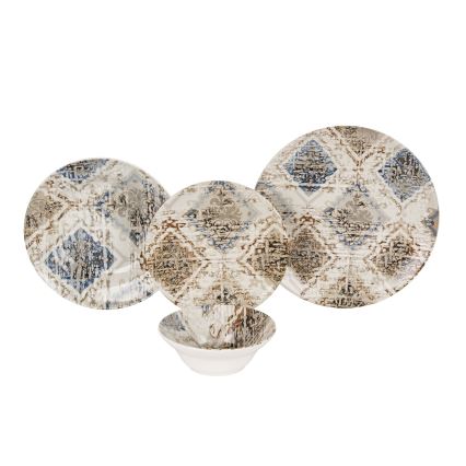 24-piece brown/ceramic dinnerware set
