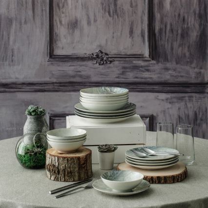 24-piece brown porcelain dinner set