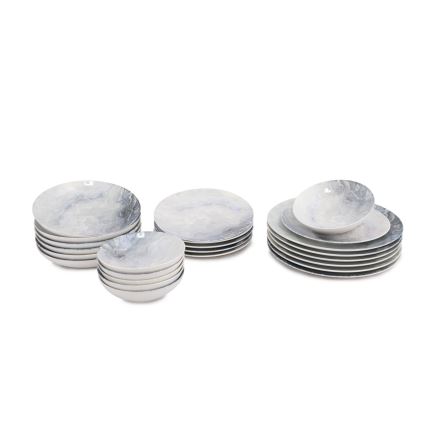 24-piece brown porcelain dinner set