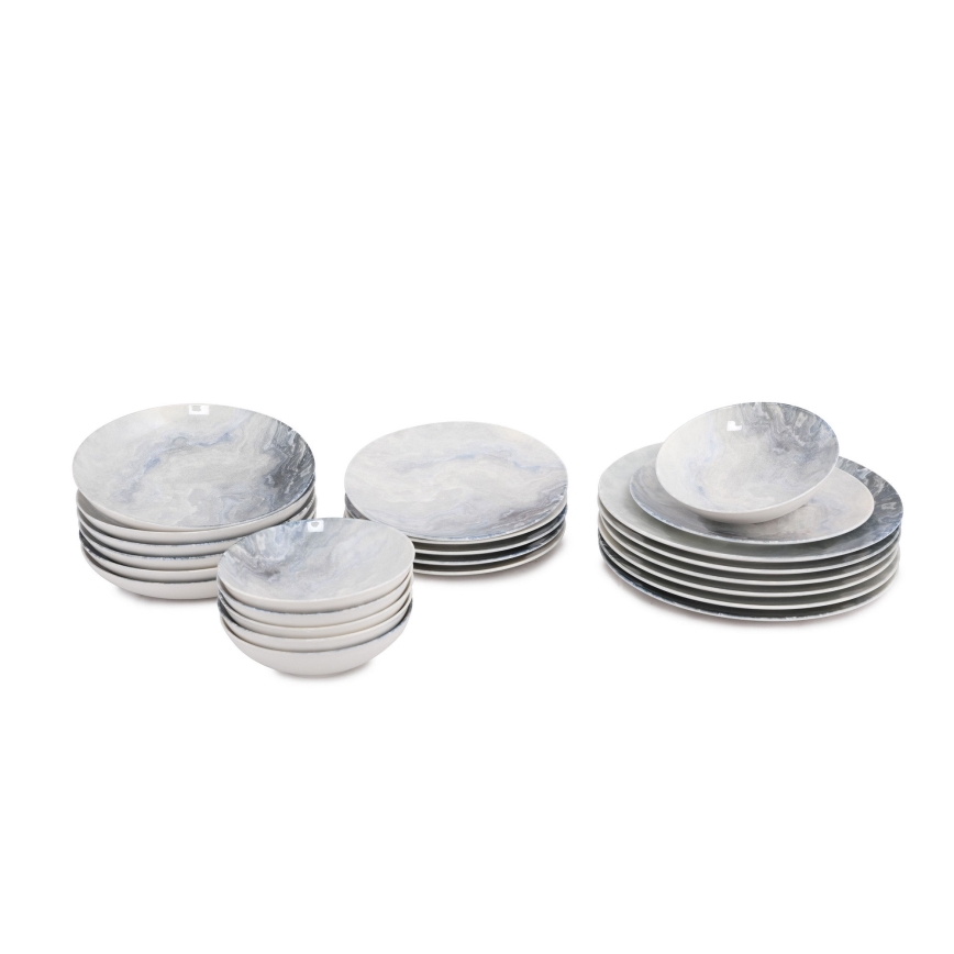 24-piece brown porcelain dinner set