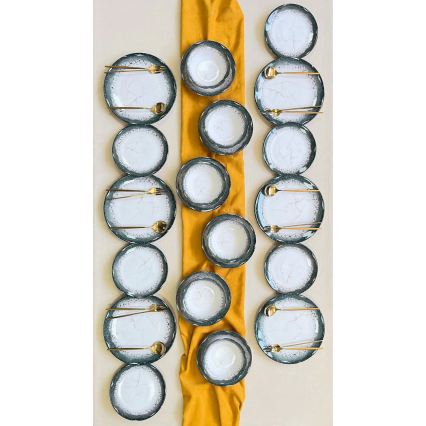 24-piece ceramic dining set, white/anthracite