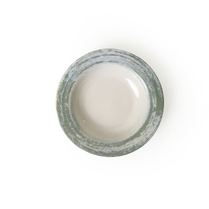 24-piece Ceramic Dinnerware Set – Cream & Green