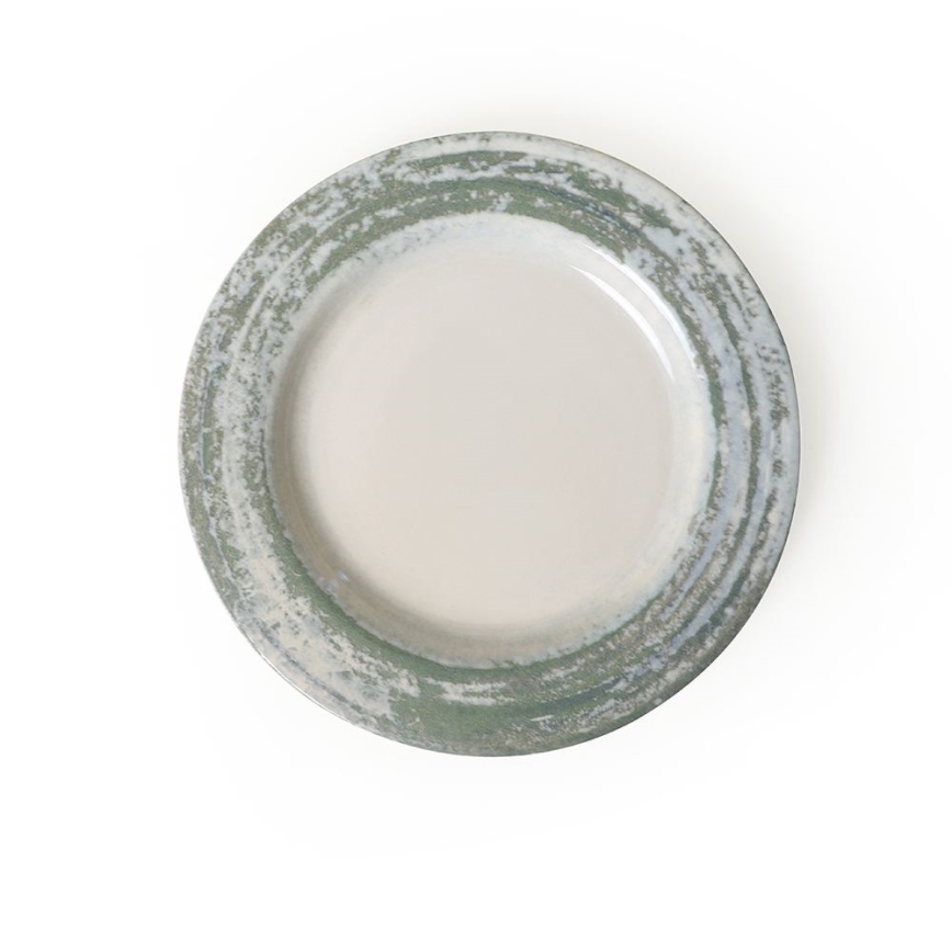 24-piece Ceramic Dinnerware Set – Cream & Green
