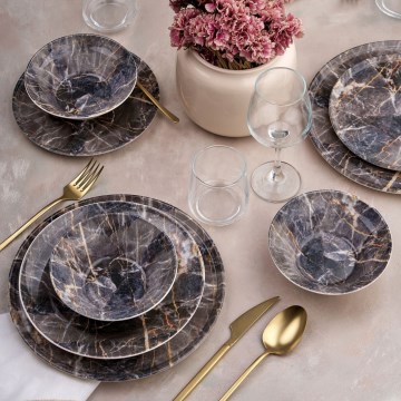24-piece colorful ceramic dinner set