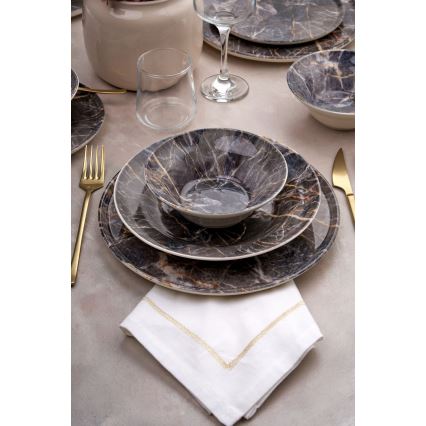 24-piece colorful ceramic dinner set