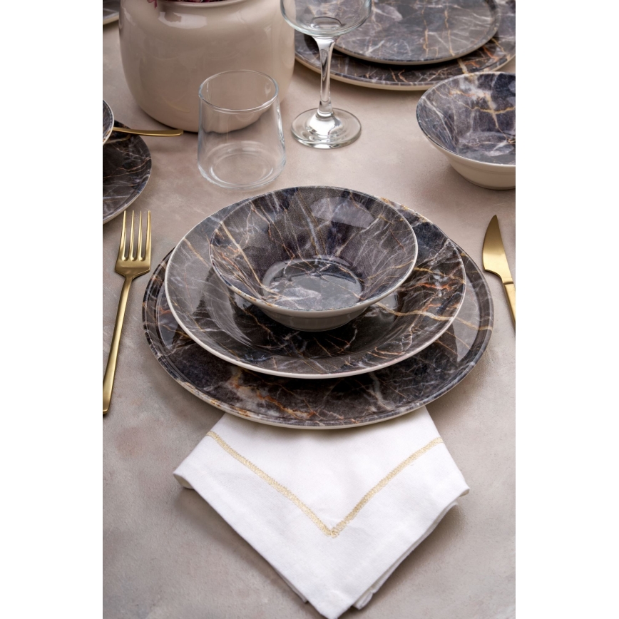 24-piece colorful ceramic dinner set