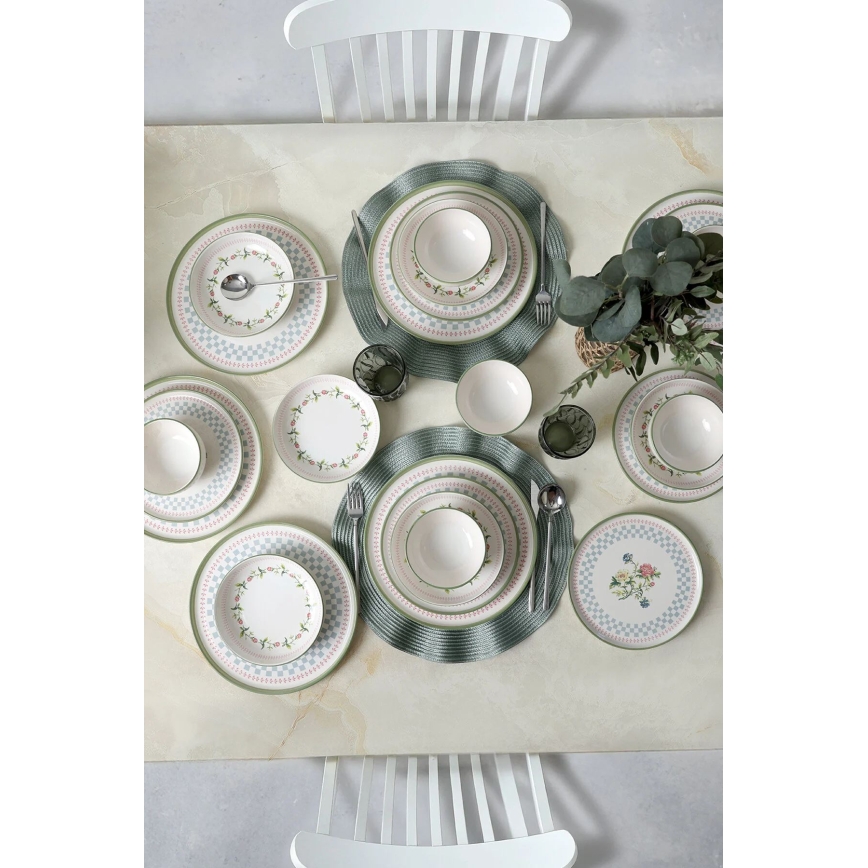 24-piece colorful ceramic dinnerware set