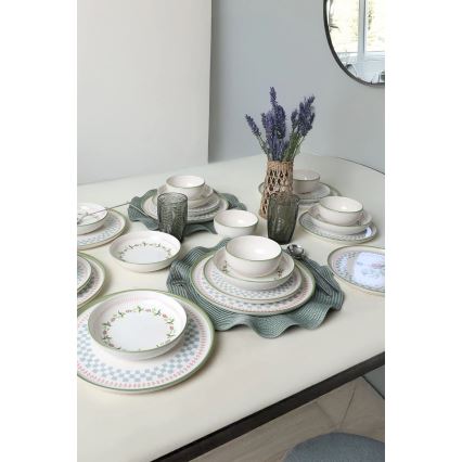 24-piece colorful ceramic dinnerware set