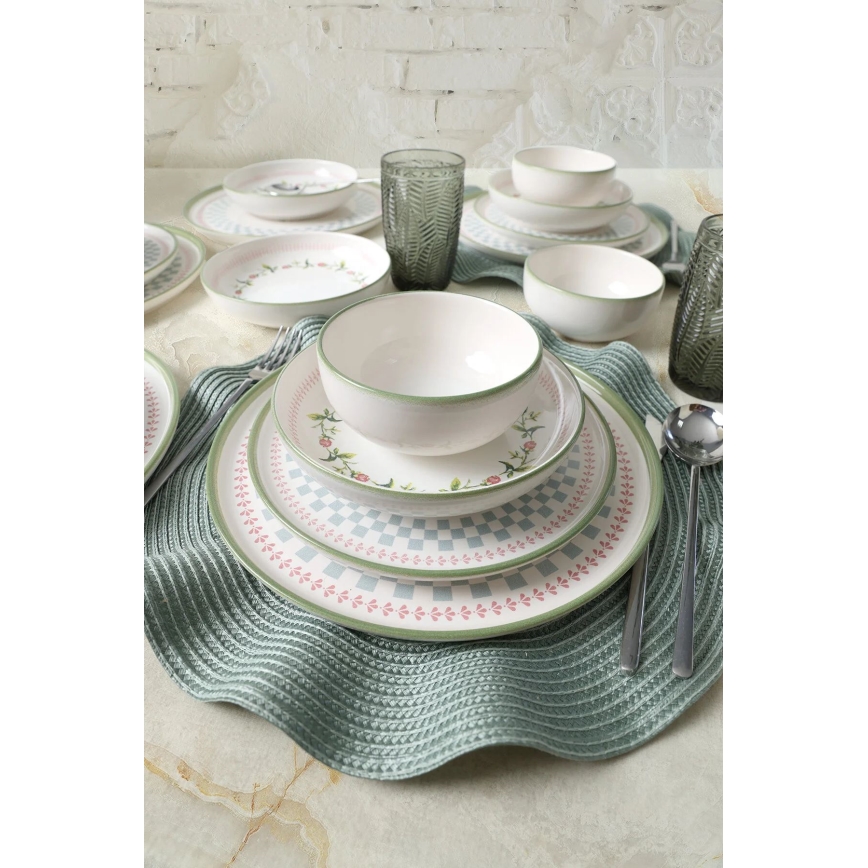 24-piece colorful ceramic dinnerware set