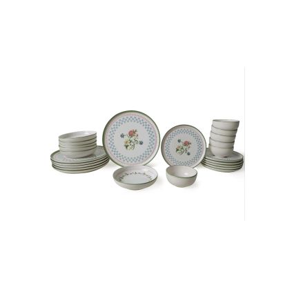 24-piece colorful ceramic dinnerware set