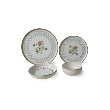 24-piece colorful ceramic dinnerware set