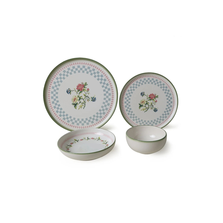 24-piece colorful ceramic dinnerware set