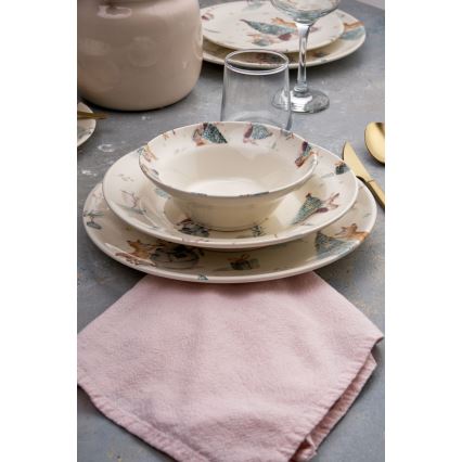 24-piece colorful ceramic dinnerware set