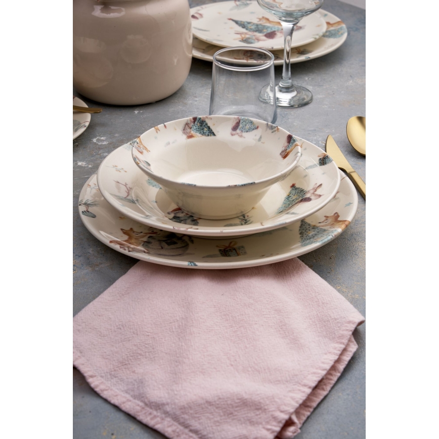 24-piece colorful ceramic dinnerware set