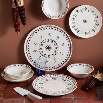 24-piece colorful porcelain dinner set