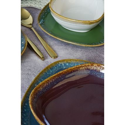 24-piece colorful stoneware dinner set