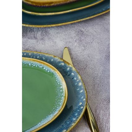 24-piece colorful stoneware dinner set