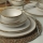 24-piece cream/brown/ceramic dinner set
