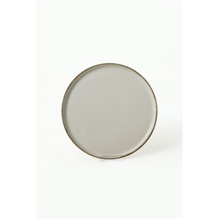 24-piece cream/brown/ceramic dinner set