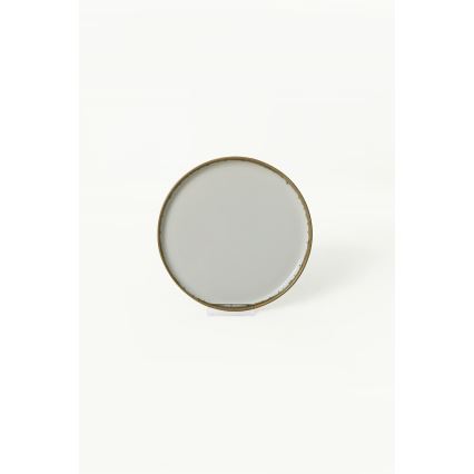 24-piece cream/brown/ceramic dinner set