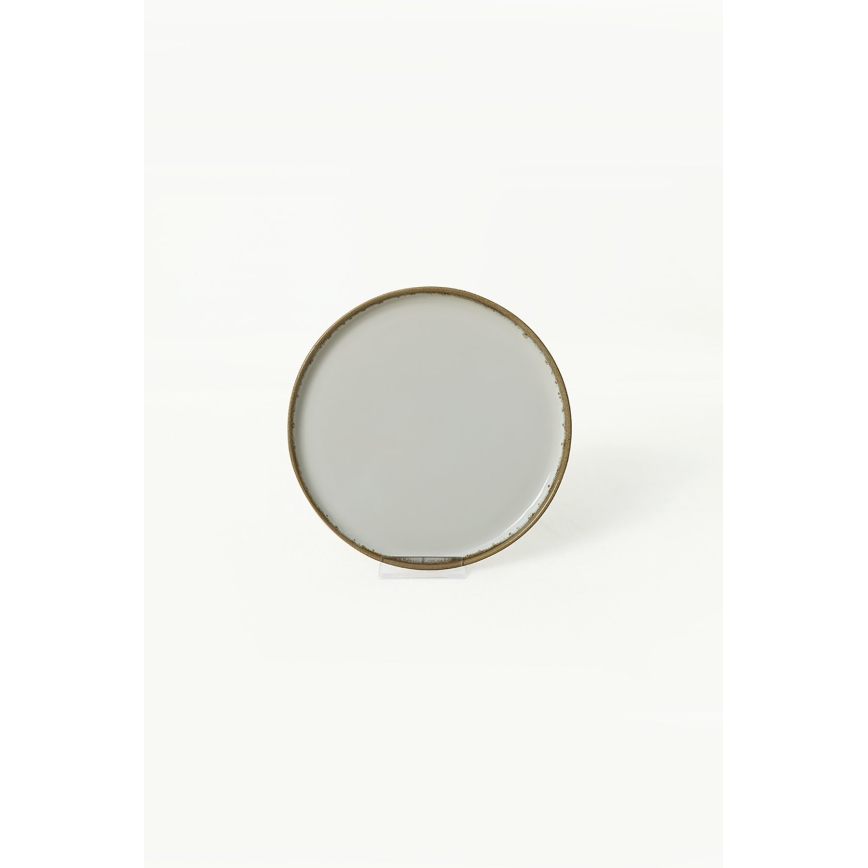 24-piece cream/brown/ceramic dinner set