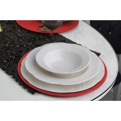 24-piece cream porcelain dinner set
