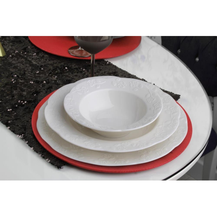 24-piece cream porcelain dinner set